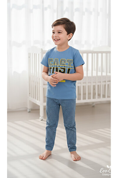 vitmo بيجامة أطفال - طقم بيجامة رجالي بأكمام قصيرة 100% قطن بأكمام قصيرة من ف...