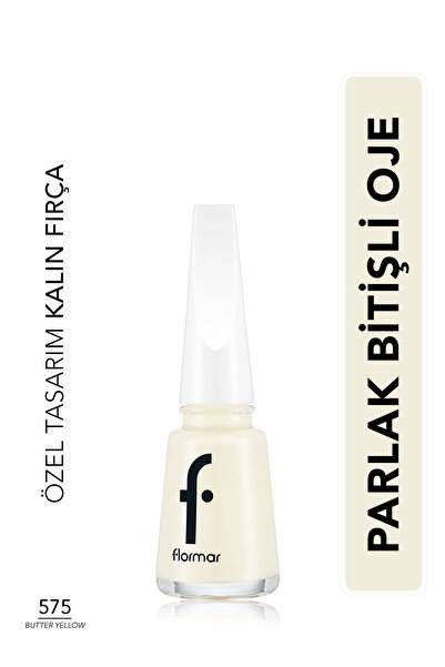 Flormar Nail Enamel Yüksek Pigmentli & Parlak Bitişli Oje - 575 Butter Yellow