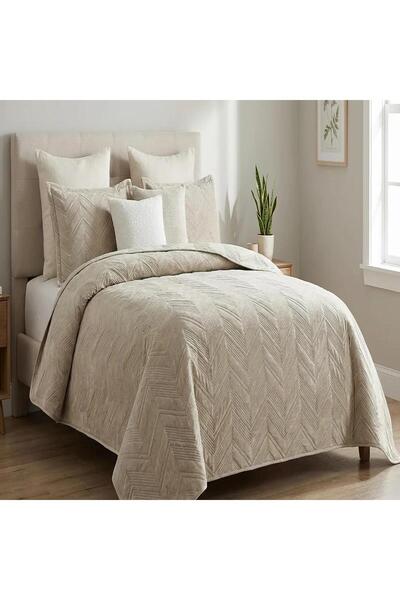 Valensi Home Paris Çift Kişilik Yatak Örtüsü - Bej