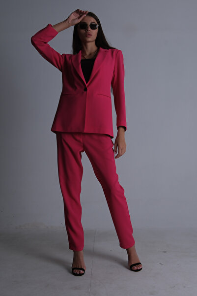 Feminist Klasik Yaka Ceketli Takım Fuşya 0106309