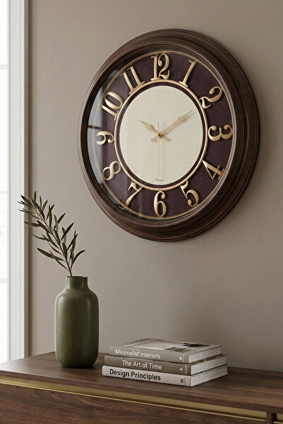 Frapan Home GLX 46 Cm Premium Kabartma Rakamlı Dekoratif Duvar Saati Sessiz M...