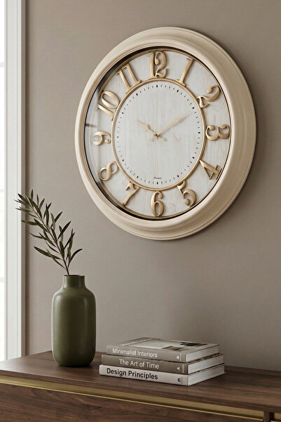 Frapan Home GLX 46 Cm Premium Kabartma Rakamlı Dekoratif Duvar Saati Sessiz M...