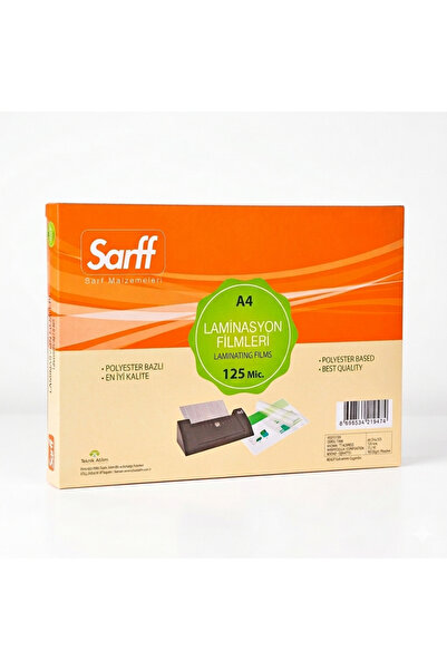SARFF A4 125 Micron Laminasyon Filmi (ÜRÜN YENİ AMBALAJIYLA GÖNDERİLECEKTİR)