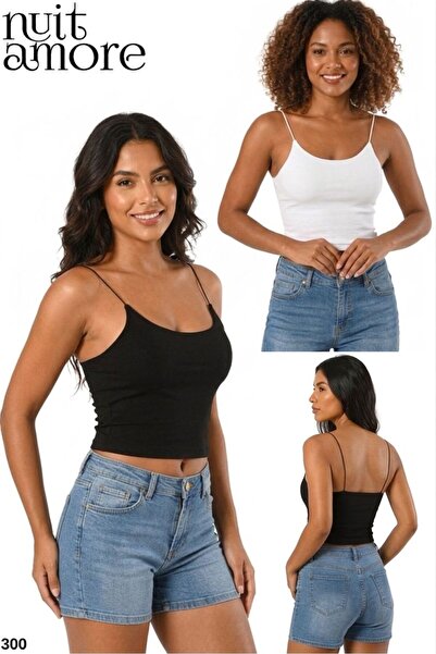 NUİTAMORE Nuitamore Black and White Duo Set – Crop Top Lined Bustier Blouse w...