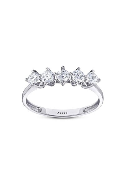 Assos Pırlanta Altın Beştaş Yüzük - 14K