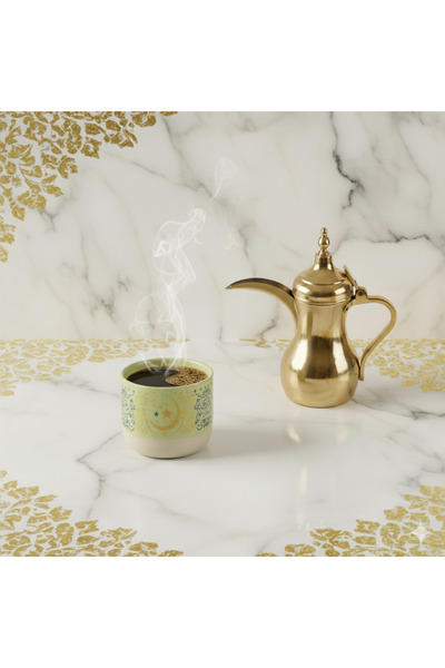 KB Ramadan Ceramic Mug - Crescent Moon & Star 230ml for Arabic Coffee/Tea, Fe...