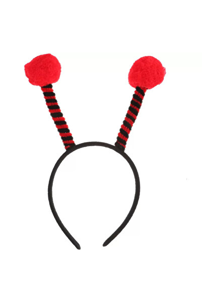 Go İthalat Mega Ladybug Crown with Red Pom Poms for Shows 25X11 cm (5343)