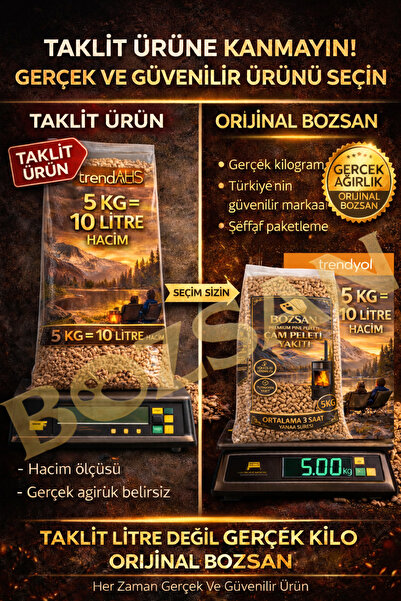 Bozsan Yüksek Isı Değerli A1 Kalite 5KG Dumansız %100 Çam Peleti Yakıtı 5KG 6mm
