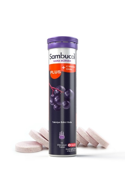 Sambucol Kara Mürver Efervesan Tablet 15 Tablet C Vitamini ve Çinko İçeren Ta...