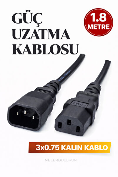 nelerbulurum 1,8 Metre Monitör Samsung Lg Tv Power Kablosu Güç Elektrik uzatm...
