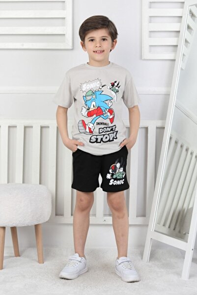 NEWKİDS بدلة شورت للأولاد بطبعة سونيك