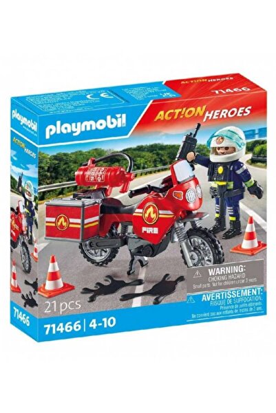 Playmobil Incident cu motocicletă incendiată și deversare de petrol (71466)