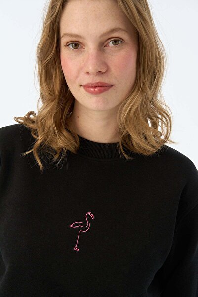 Reflect Studio Hanorac Flamingo SuperSoft Crop - Negru