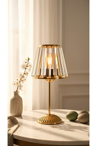 365GUNSERİSONU مصباح طاولة عاكس الضوء ذو ساق معدنية كلاسيكية مطلية بالذهب مع ...