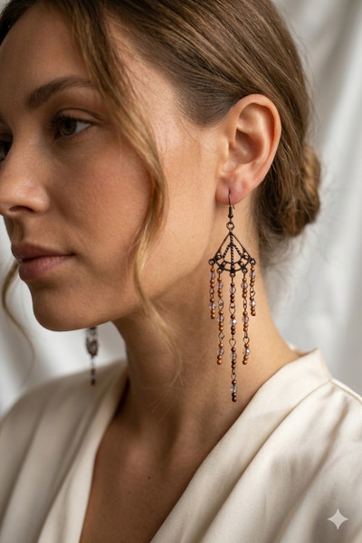 PETEK AKSESUAR 11CM لؤلؤة نموذج العرقية الأقراط