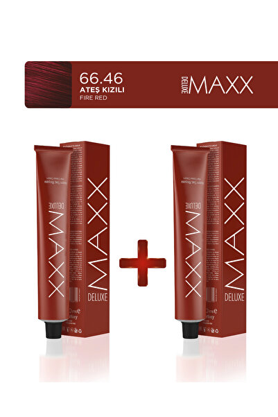 MAXX DELUXE 2'li Tüp Saç Boyası 60 ml 66.46 Ateş Kızılı