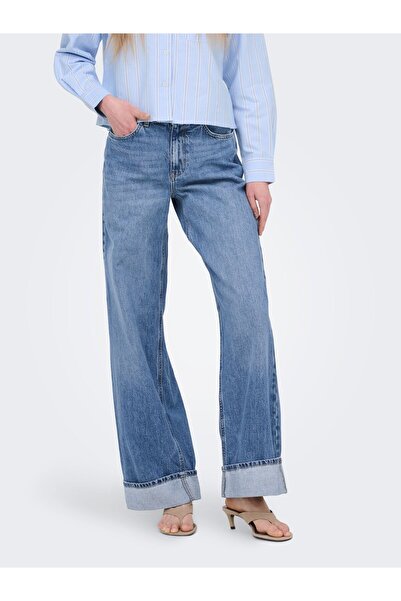 ONLY Jeans mit weitem Bein ONLHOPE Hohe Taille Weiter Beinschnitt Jeans