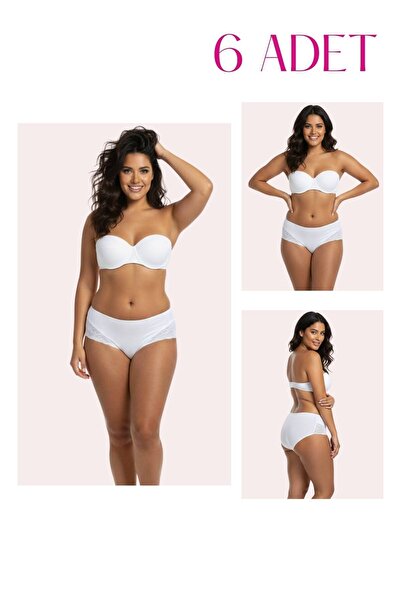 Newlilla 1212 Bato Lace Detailed Women's 6-Piece Panties Pack