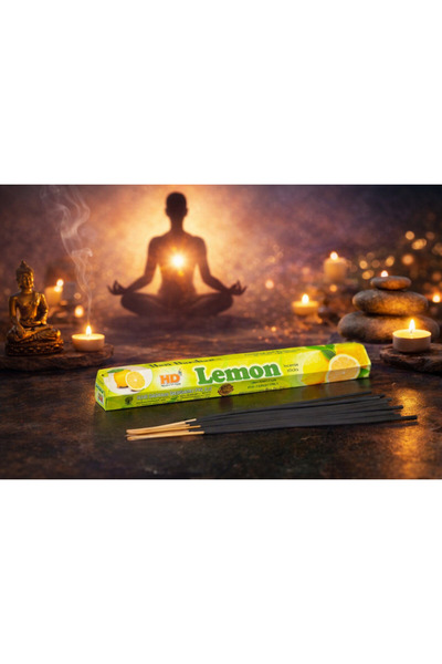 HARİ DARSHAN أعواد بخور بنكهة الليمون عالية الجودة، علبة سداسية الشكل تحتوي ع...