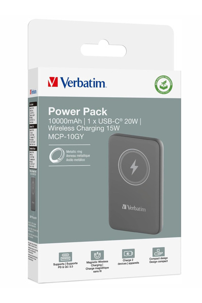 Verbatim Baterie externă magnetică wireless Charge 'n' Go 10000