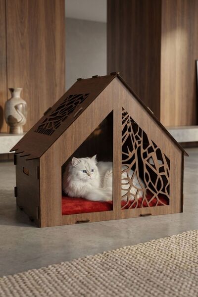 Evene Kedi Evi Kedi Yuvası Kedi Kulübesi Ahşap Kedi Evi Büyük Kedi Evi Model ...