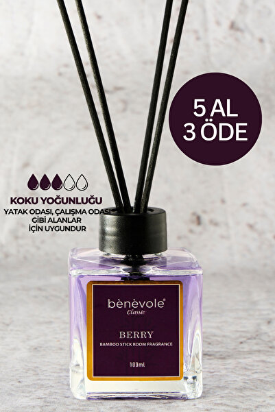 Benevole Berry Bambu Çubuklu Oda Kokusu 100 ml | Kırmızı Meyveler ve Yaz Esin...
