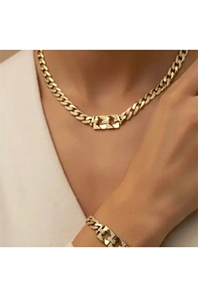 Ezgdesign XUPING 14K KAPLAMA GURMET KOLYE BİLEKLİK SET