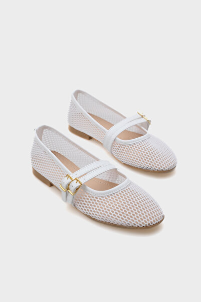 Capone Outfitters June Tokalı Дамски балерини с двойна каишка, мрежест връх и...