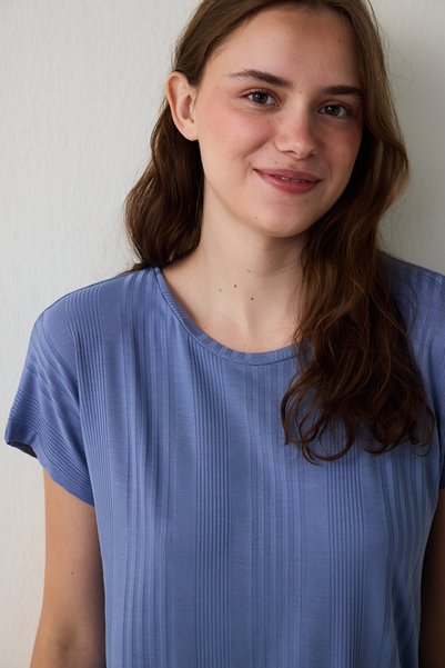 Penti Indigo Hailee Crew Neck Short Sleeve Pyjama Set
