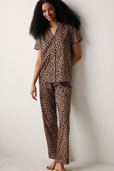 Penti Ent Aria Cotton Leopard Print Pyjamas Set
