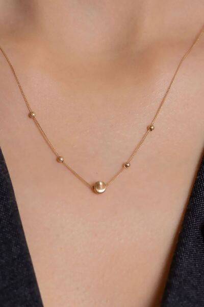 Bayar Gold 14 Ayar Top Detaylı Altın Kolye+ 4 cm Uzatmalı