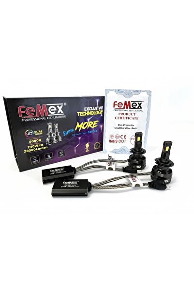 Sm Motors FEMEX H7 LED XENON LED HEADLİGHT FEMEX SUPER MORE CSP SUPERIOR ETI CHİPSET RADYATÖR SOĞUTMALI