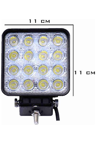 Sm Motors Off Road Sis Farı Sis Lambası 16 Led Kare 2'lİ Paket BEYAZ