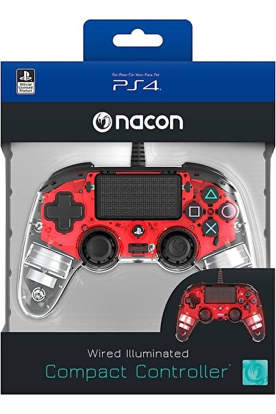 Nacon Controler compact cu fără sârmă [roșu deschis] /PS4
