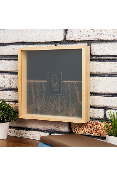 Hediyesepeti Ahşap Kumbara Çerçeveli Para Ve Anı Şarap Toplama Koleksiyon Kutusu 24 x 24 x 4,5 cm