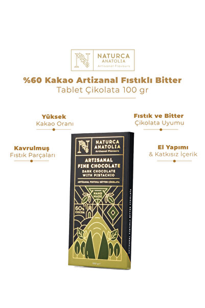 NATURCA ANATOLIA Naturca Fıstıklı Bitter Tablet Çikolata 100g