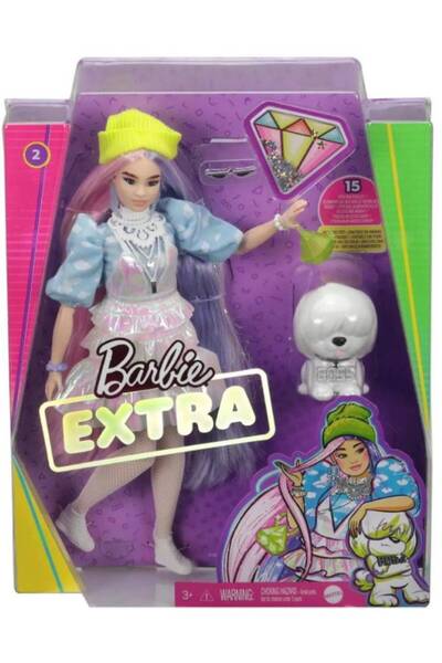 Barbie Papusa Extra Shimmer Look & Pet Puppy (GVR05)