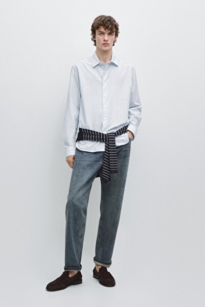 Massimo Dutti Çizgili pamuklu gömlek