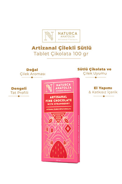 NATURCA ANATOLIA Naturca Çilekli Sütlü Tablet Çikolata 100g