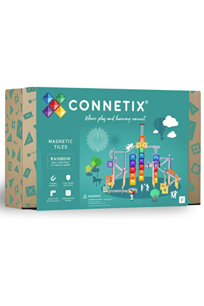 Connetix Pachet de alergare cu minge curcubeu, 92 de bucăți (CT-R-00092-BR)