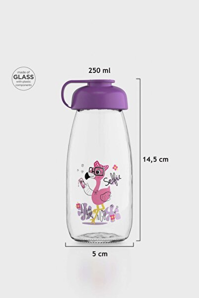 Renga Milky Kids Desenli 250 ml Cam Şişe 182056 Mor