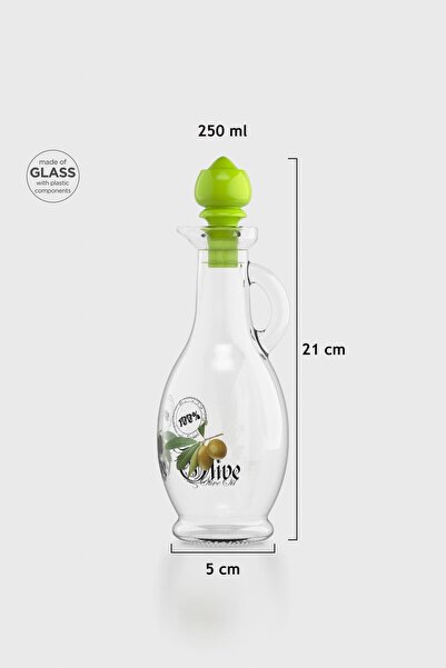 Renga Kibele Patterned 250 ml Green-Lid Glass Oil Dispenser 152043