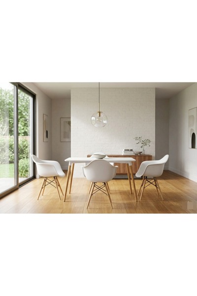 concent Dining room set with a table and four comfortable chairs