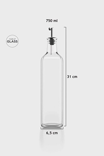Renga Voca 750 ml Glass Oil Bottle with Metal Cap and Stopper 151008