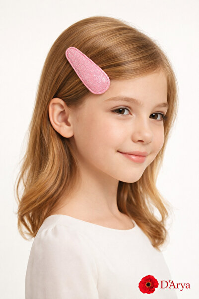 Darya Dd454 Dark Pink Pink Glittery Shiny Girls' Hair Clip (6 cm) K- Beauty