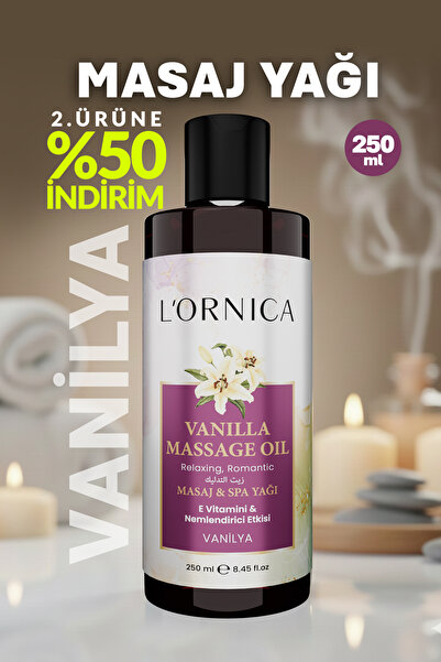 Lornica Vanilya Masaj Yağı Spor Sonrası Günlük Kullanım SPA Aromaterapi 250 ml