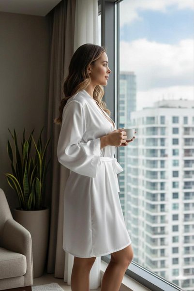 NUİTAMORE Nuitamore Satin Dressing Gown.