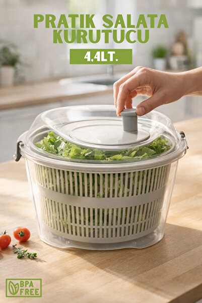 Nandy Home Pratik Salata Kurutucu - Sebze Yıkama ve Süzme Kabı - 4,4Lt.