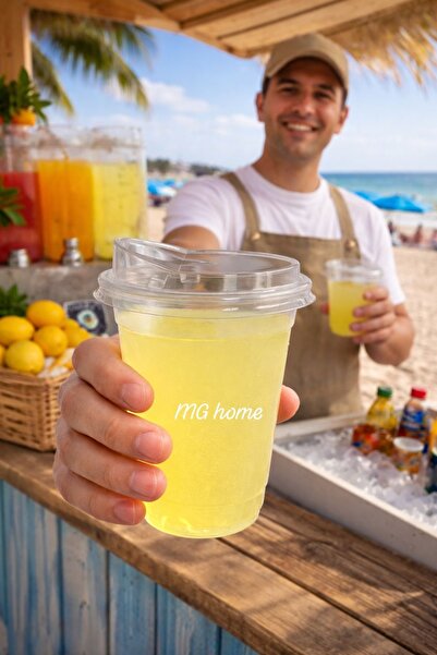 VENON 25 Adet 360 Cc 📢 KLİPS KAPAKLI BARDAK 🍹Plastik Bardak Limonata Soğuk ...