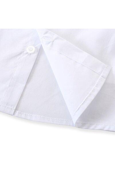 Kidohug Costum elegant baieti, Camasa cu maneca lunga, Pantaloni lungi cu bretele si Papion
